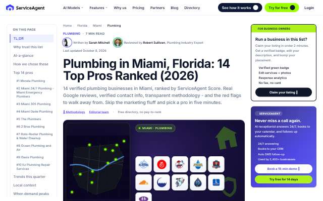 Miami 24/7 Plumbing - Miami Emergency Plumbers's page as the assistant saw it