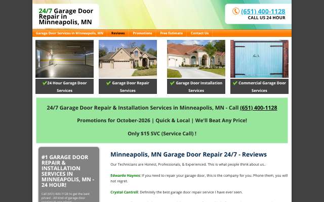 Page cited for Minneapolis Garage Door Repair 24/7
