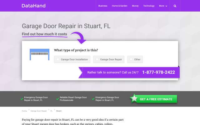 Page cited for Overhead Door Company Of The Treasure Coast