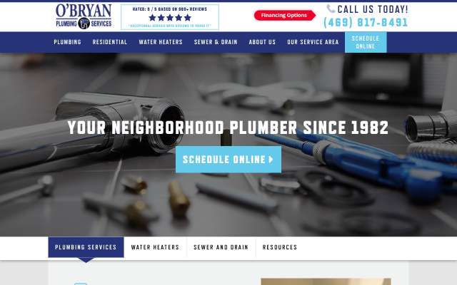 O'Bryan Plumbing Services's page as the assistant saw it