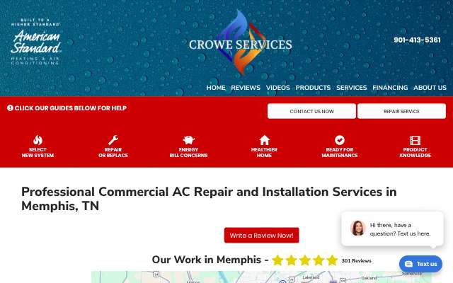 Crowe Services's page as the assistant saw it