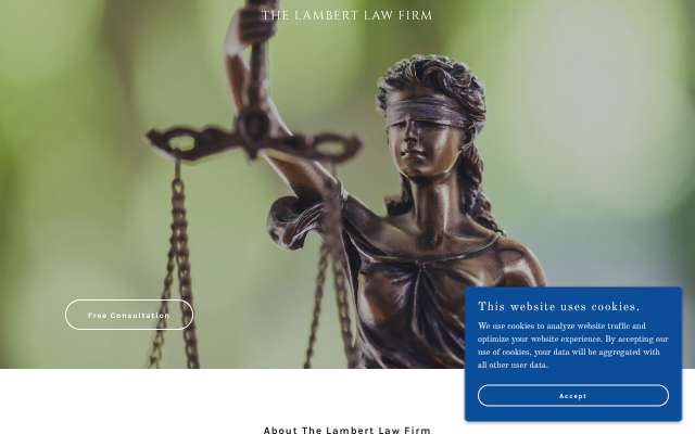 The Lambert Law Firm's page as the assistant saw it