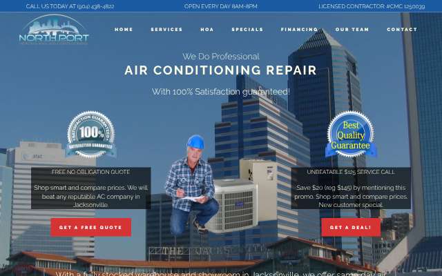NorthPort Heating and Air Conditioning's page as the assistant saw it