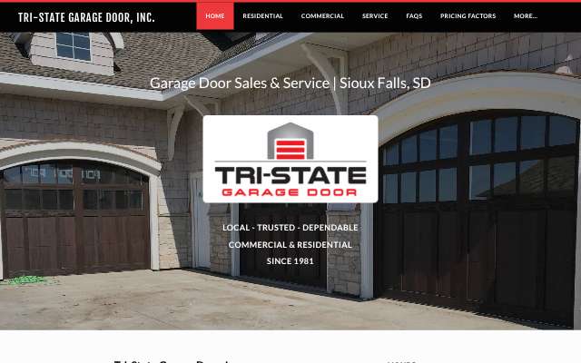 Tri-State Garage Door's page as the assistant saw it