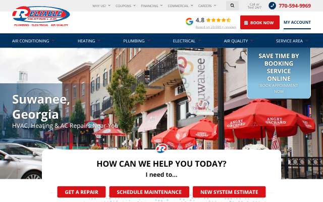 Reliable Heating & Air's page as the assistant saw it