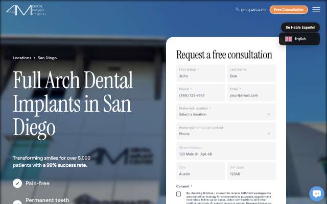 Page cited for 4M Dental Implant Center