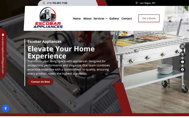 Escobar Appliances's page as the assistant saw it