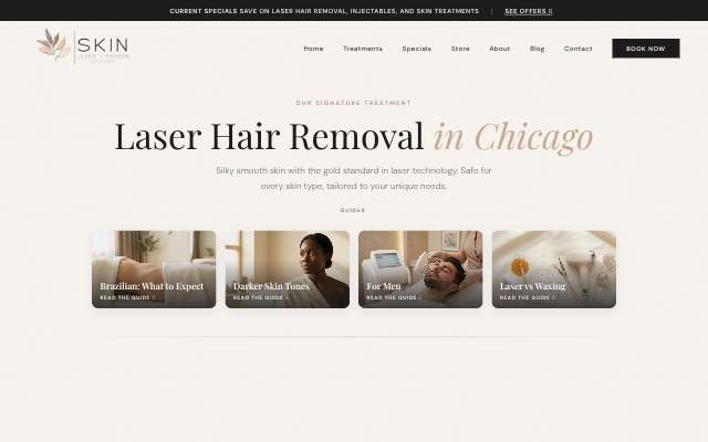 Skin Laser & MedSpa's page as the assistant saw it