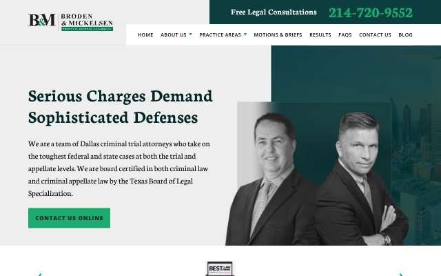 Broden & Mickelsen, LLP's page as the assistant saw it
