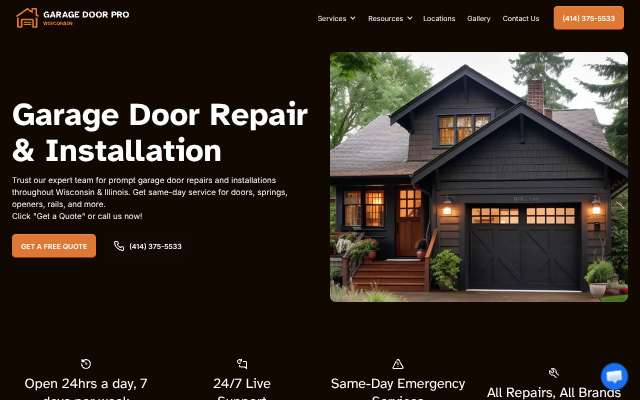 Wisconsin Garage Door Pro's page as the assistant saw it