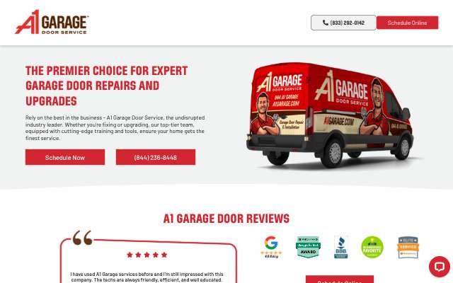 A1 Garage Door Service's page as the assistant saw it