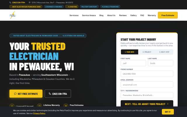 Trusted Electric's page as the assistant saw it