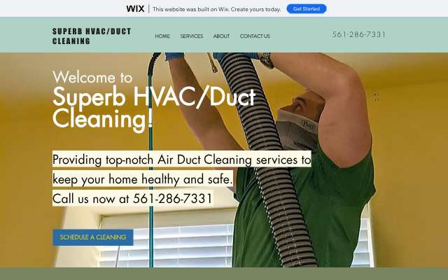 Superb HVAC/Duct Cleaning's page as the assistant saw it