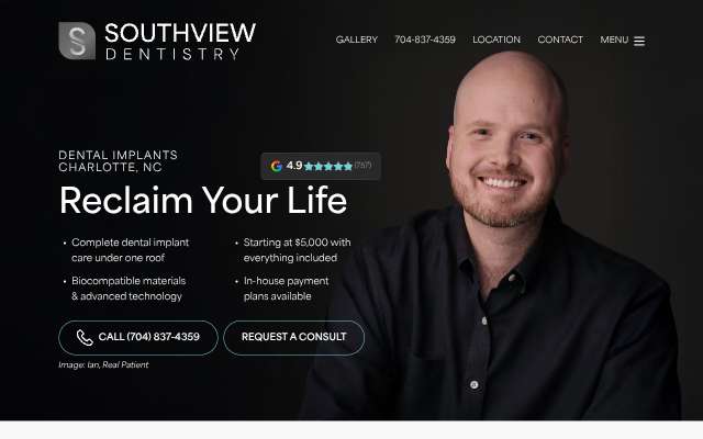 SouthView Cosmetic Dentistry's page as the assistant saw it
