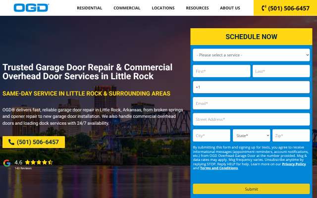 OGD Overhead Garage Door's page as the assistant saw it
