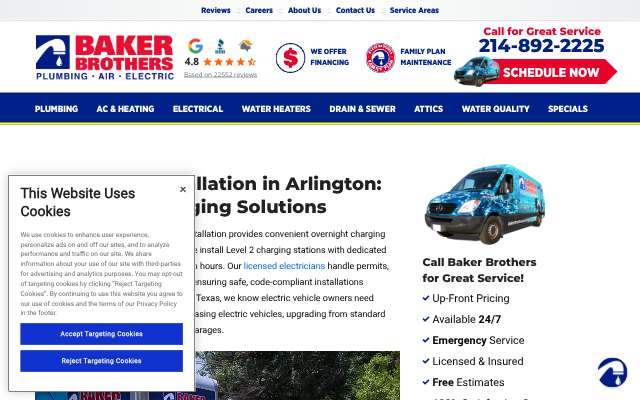 Page cited for Baker Brothers Plumbing, Air & Electric