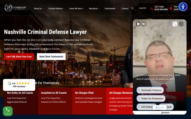 Andrew C. Beasley, PLLC's page as the assistant saw it