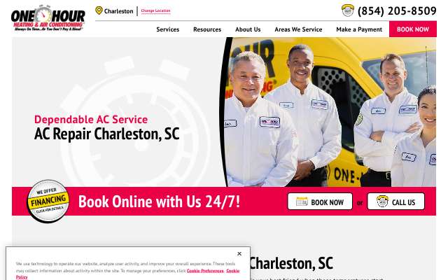 One Hour Magic (One Hour Heating & Air, Charleston)'s page as the assistant saw it