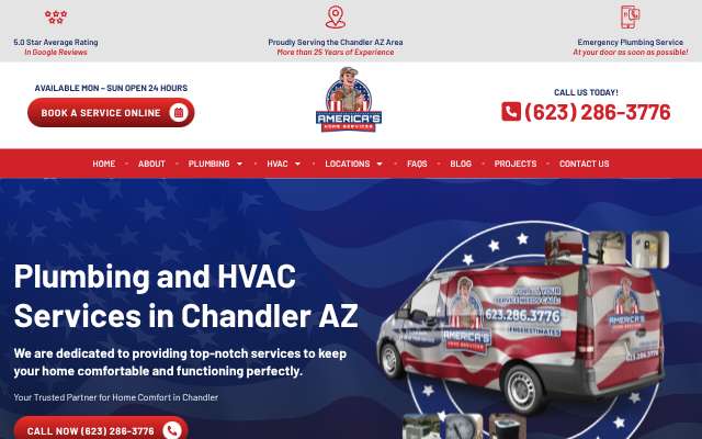 America's Home Services's page as the assistant saw it