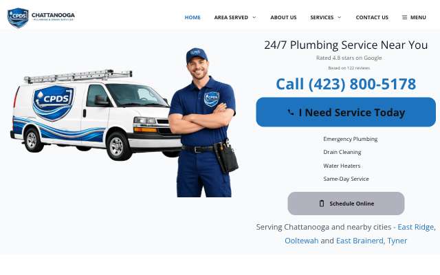 Chattanooga Plumbing and Drain Services's page as the assistant saw it