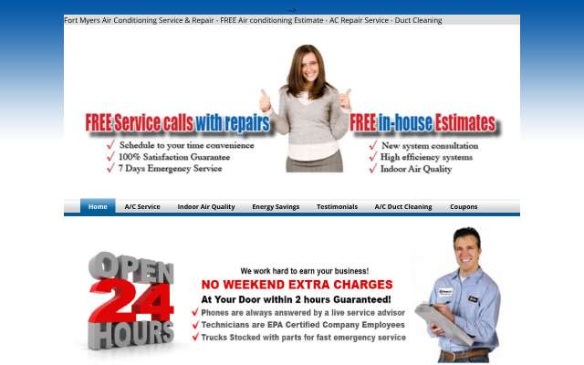 Penguin Air Conditioning's page as the assistant saw it