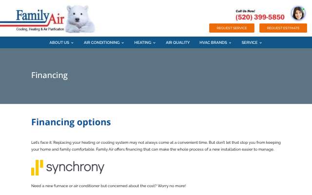 Family Air Cooling & Heating's page as the assistant saw it