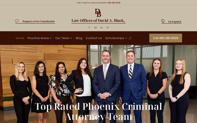 Law Offices of David A. Black's page as the assistant saw it