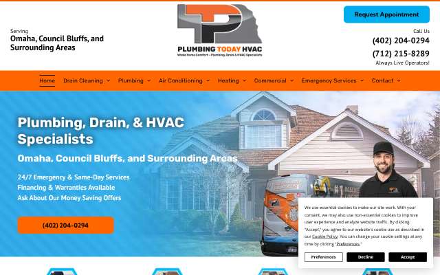 Plumbing Today HVAC's page as the assistant saw it