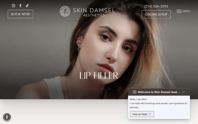 Skin Damsel Aesthetics's page as the assistant saw it