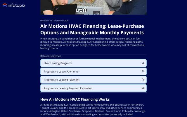 Air Motions HVAC's page as the assistant saw it