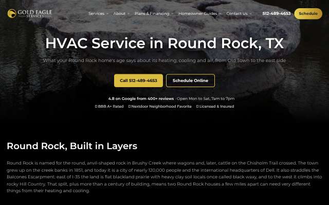 Gold Eagle Services's page as the assistant saw it