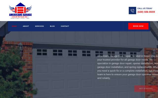 Americans Garage Door Repair & Installation's page as the assistant saw it