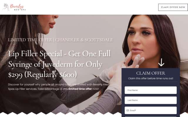 Beverlys Med Spa (beverlysmedspa.com)'s page as the assistant saw it