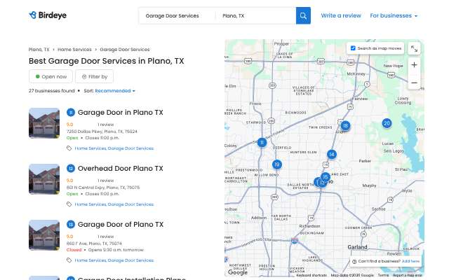 American Best Door Service's page as the assistant saw it
