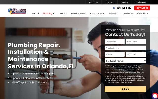 Rinaldi's Energy Solutions's page as the assistant saw it