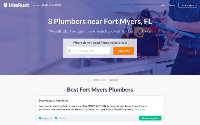 MBP Plumbing Inc's page as the assistant saw it
