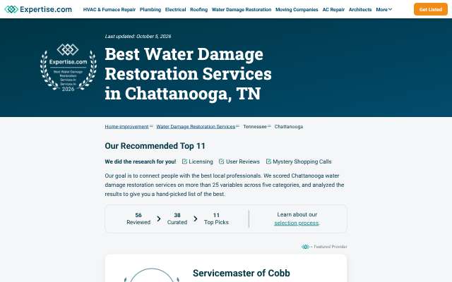 Page cited for ServiceMaster Cleaning and Restoration