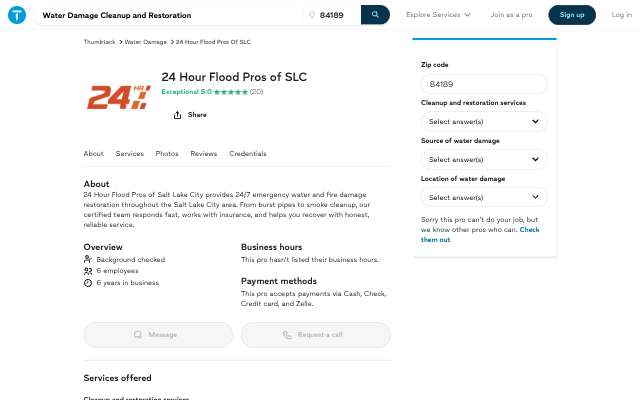 Page cited for 24 Hour Flood Pros of SLC
