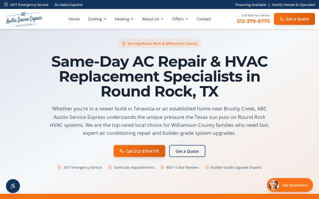ABC Austin Service Express's page as the assistant saw it