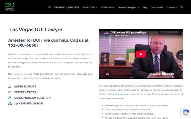 DUI Lawyers of Las Vegas (Dale A. Hayes Jr.)'s page as the assistant saw it