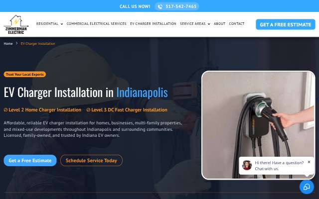 Zimmerman Electric Indy's page as the assistant saw it