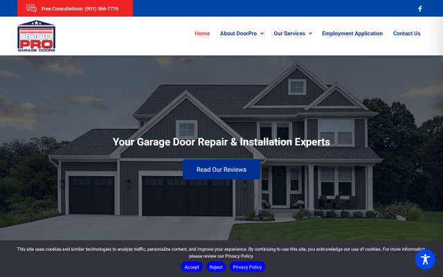 Page cited for Doorpro Inc