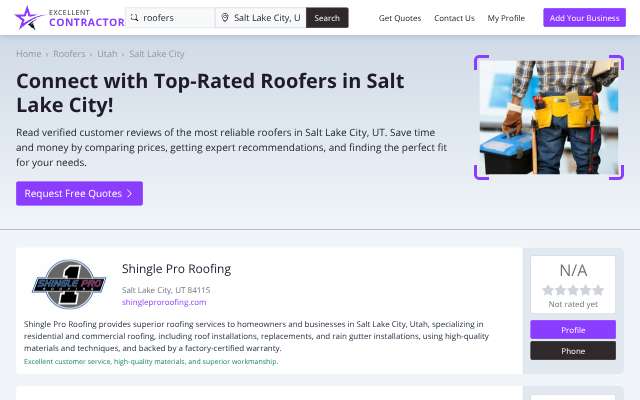 Roof-It, Inc.'s page as the assistant saw it