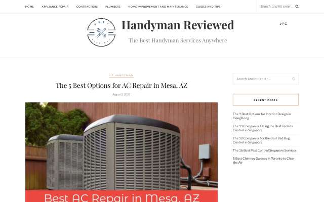 Aire Serv Heating & Air Conditioning's page as the assistant saw it