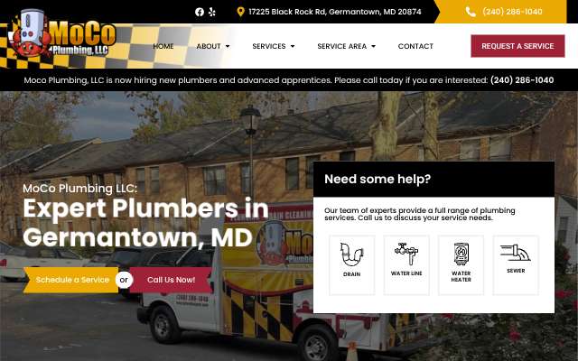 MoCo Plumbing's page as the assistant saw it