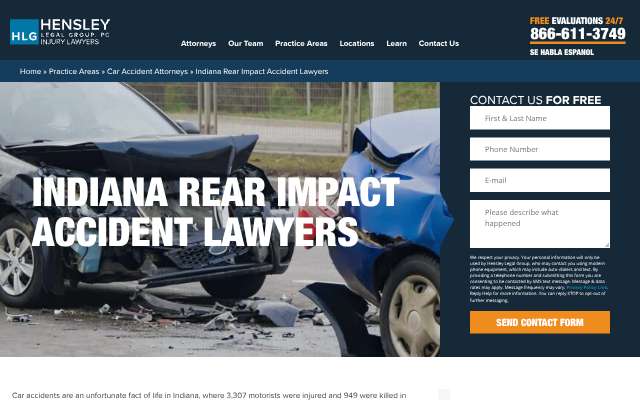 Hensley Legal Group's page as the assistant saw it