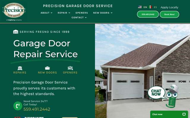 Precision Overhead Garage Door Service of Fresno's page as the assistant saw it