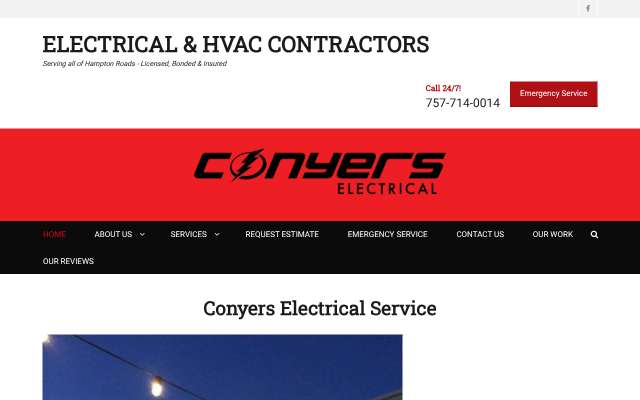 Conyers Electrical Service's page as the assistant saw it