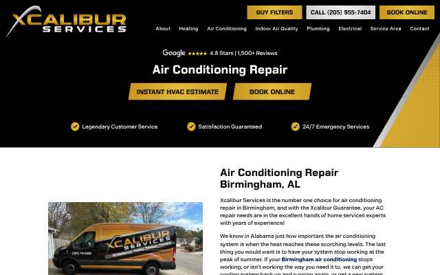 Xcalibur Services's page as the assistant saw it