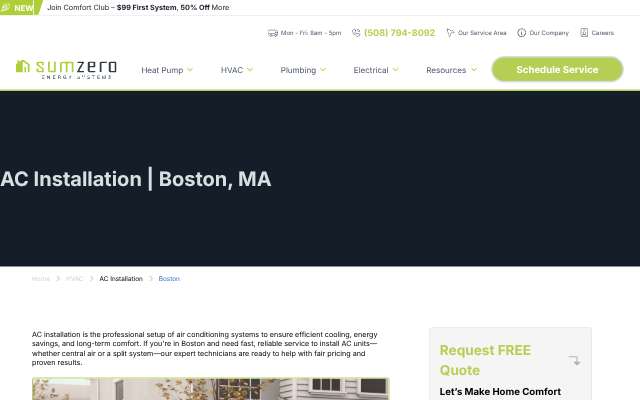SumZero Energy Systems's page as the assistant saw it